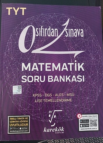 Karekök sıfırdan sınava tyt matematik soru bankası 