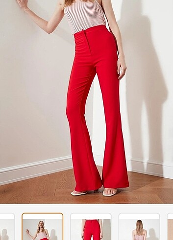 KIRMIZI ISPANYOL PAÇA PANTALON