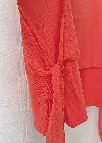 Nar çiçeği rengi Kolsuz Drapeli Kadın Bluz - Görsel 5