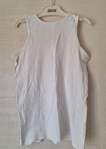 Beyaz Baskılı Pamuklu Çocuk Atleti - Görsel 10