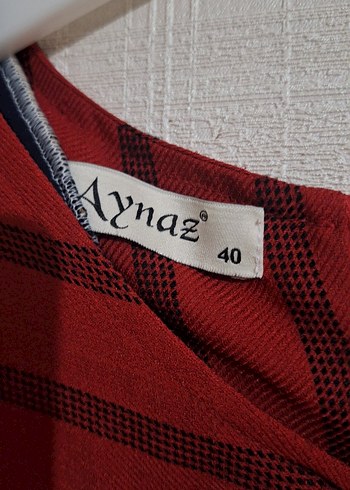 40 Beden Kırmızı Çizgili Uzun Salaş Elbise