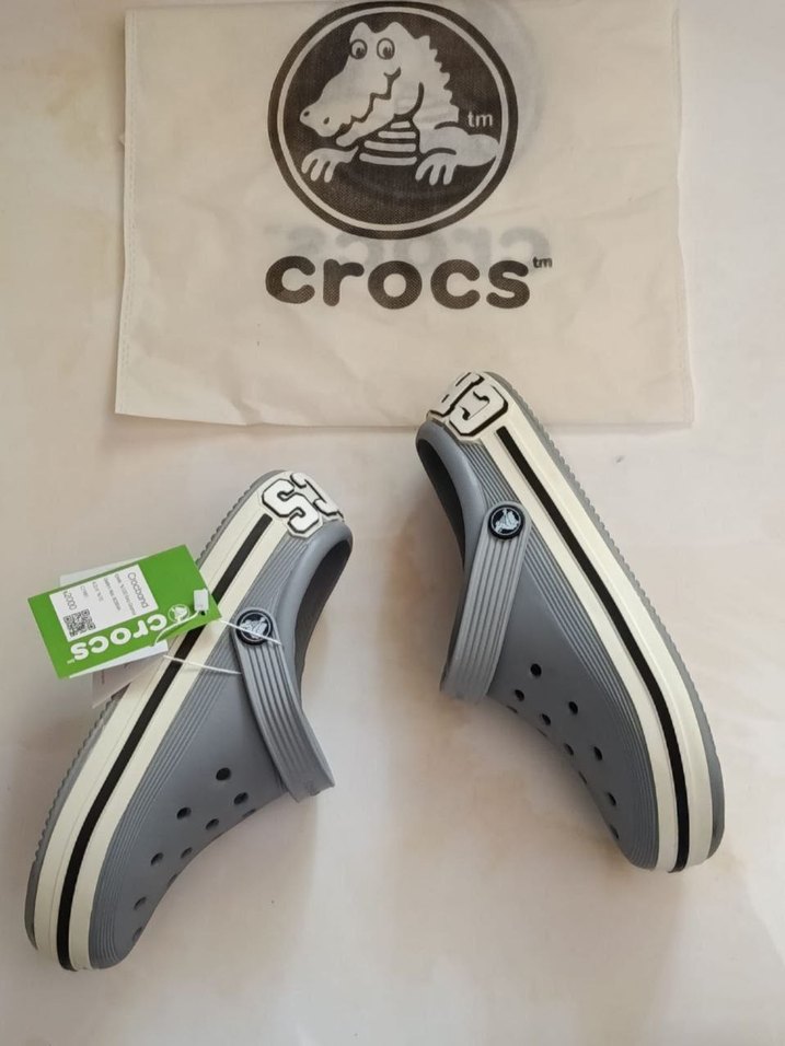 Gri Crocs Erkek Terlikler Velcro - Görsel 3