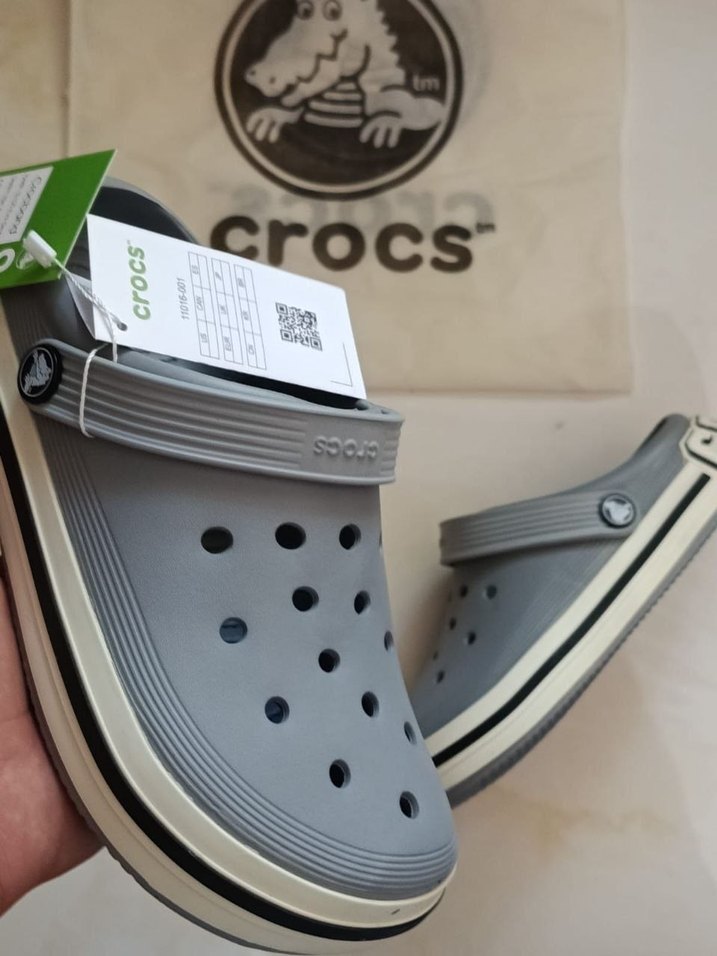 Gri Crocs Erkek Terlikler Velcro - Görsel 2