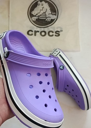 Mor Crocs Kadın Terlik Platform Topuklu - Görsel 2