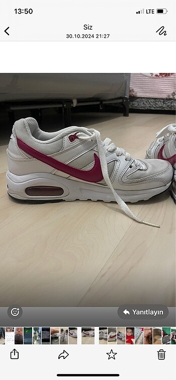 37,5 Beden beyaz Renk Nike Air Max spor ayakkabı