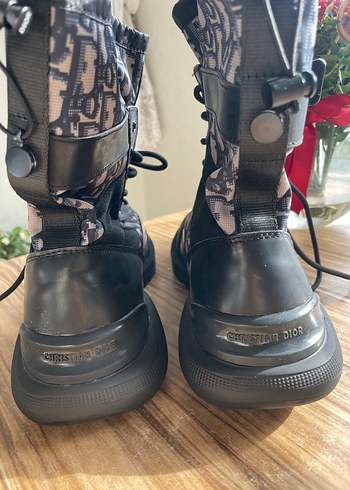 Christian Dior Siyah kanvas deri bot - Görsel 5