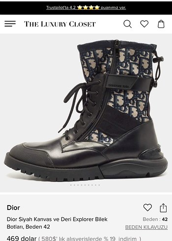 Christian Dior Siyah kanvas deri bot - Görsel 6