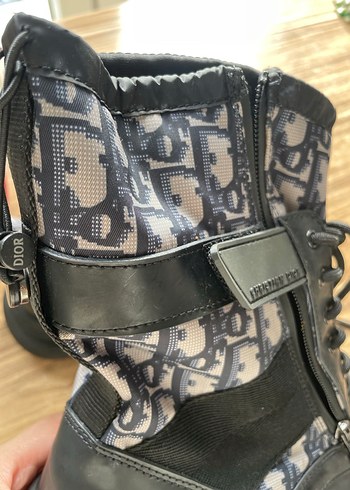 Christian Dior Siyah kanvas deri bot - Görsel 8