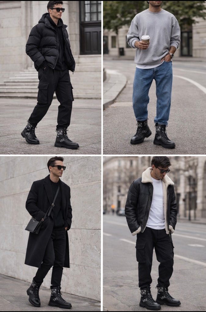 Christian Dior Siyah kanvas deri bot - Görsel 2