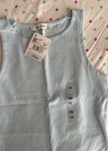 xs Beden Mavi Denim Spor Kesim Kadın Atlet