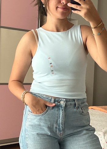 LC Waikiki Mavi Denim Spor Kesim Kadın Atlet