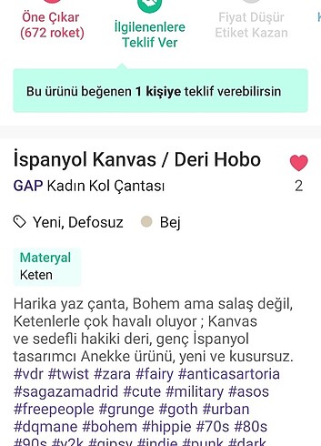  Beden çeşitli Renk Özel ilan - İki adet Çanta 
