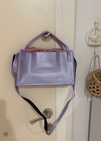 Pastel Mor Deri Kadın Çanta - Görsel 3