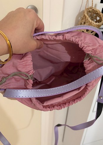 Pastel Mor Deri Kadın Çanta - Görsel 4