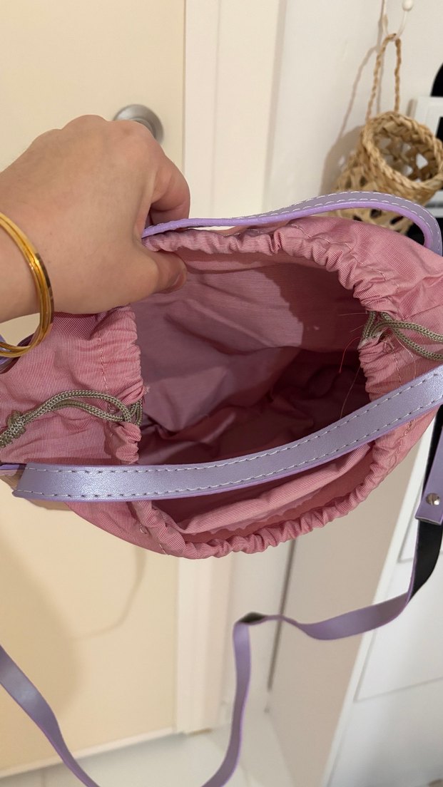 Pastel Mor Deri Kadın Çanta - Görsel 4