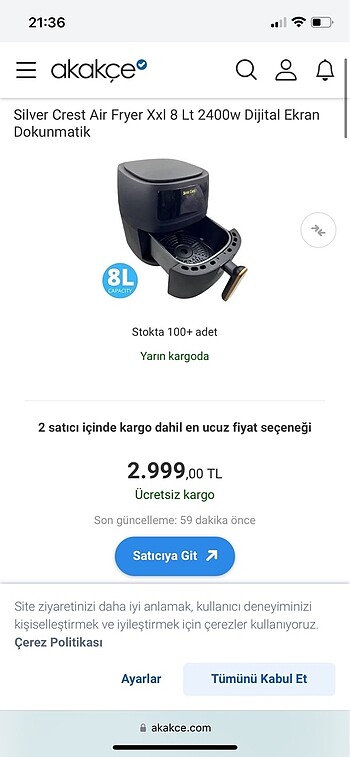 Acil satılık airfry