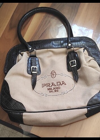 Beden camel Renk VİNTAGE PRADA MİLANO DAL 1913 ÇANTA