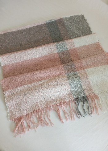 Pembe Gri Kadın Şal ,atkı ,omuz şalı
