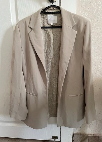 Bej Kadın Keten Blazer Ceket - Görsel 6