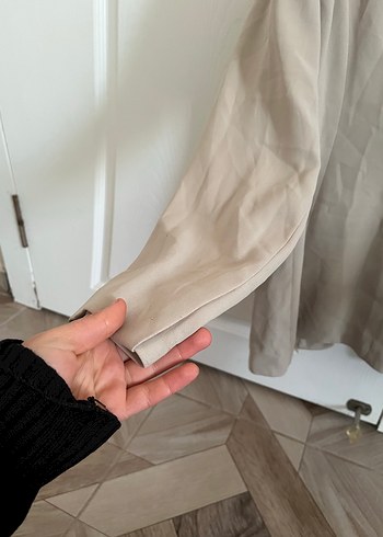 Bej Kadın Keten Blazer Ceket - Görsel 4