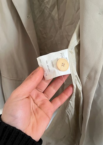 Bej Kadın Keten Blazer Ceket - Görsel 8