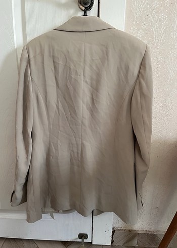 Bej Kadın Keten Blazer Ceket - Görsel 5