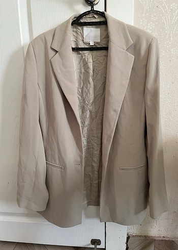 Bej Kadın Keten Blazer Ceket - Görsel 12