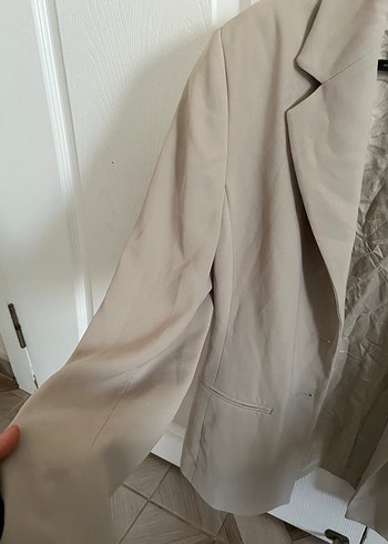 Bej Kadın Keten Blazer Ceket - Görsel 10