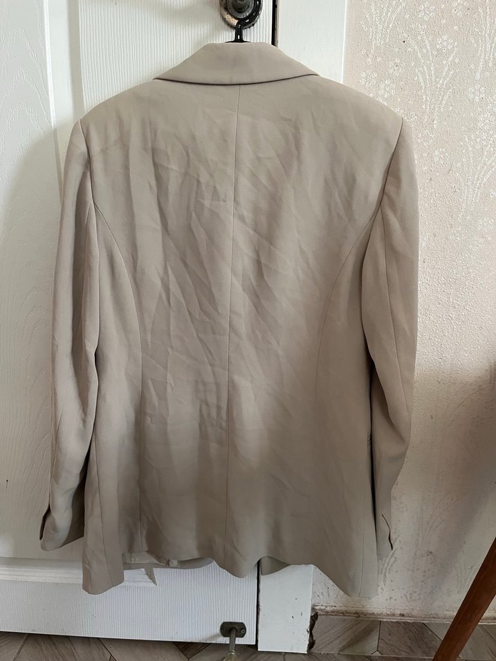 Bej Kadın Keten Blazer Ceket - Görsel 5