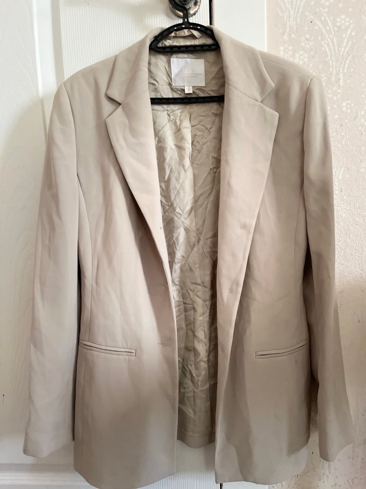 Bej Kadın Keten Blazer Ceket - Görsel 2