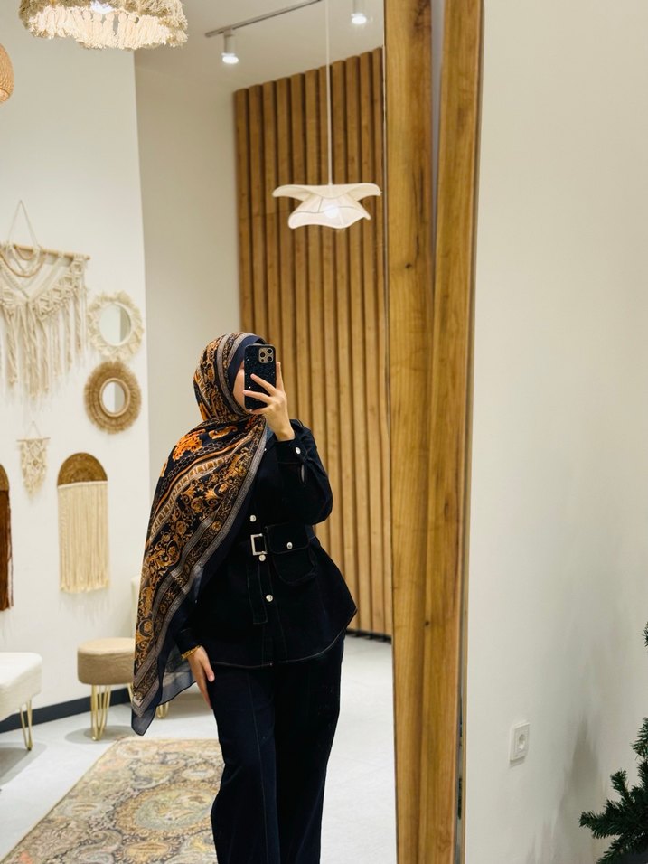 Bohem Tarz Kahverengi Kadın Şal - Görsel 2