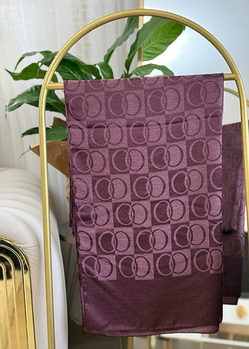 Bordo Saten Kadın Şal - Görsel 2