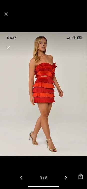alfabeta kırmızı elbise - Görsel 3