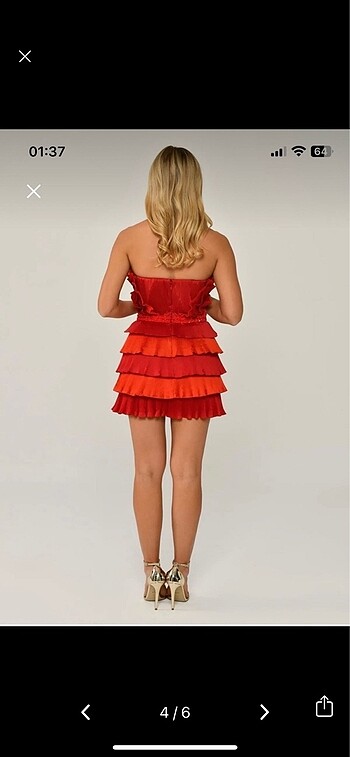 alfabeta kırmızı elbise - Görsel 4