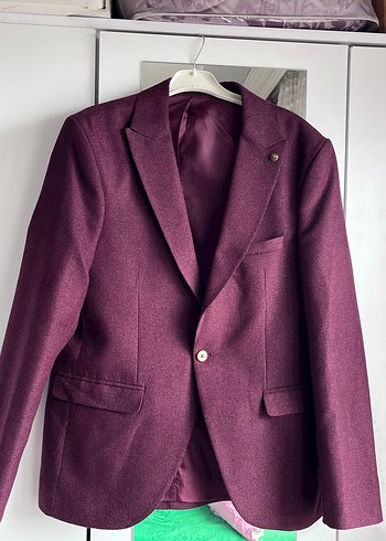 Bordo Erkek Düğmeli Ceket