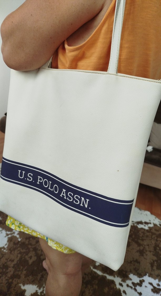 Beyaz U.S. Polo Assn. Deri Kol Çantası - Görsel 2