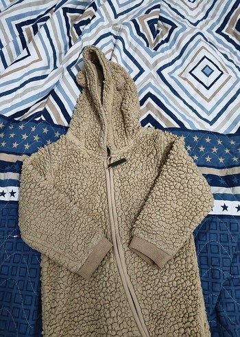 Kahverengi Erkek Bebek Kapüşonlu Tulum - Görsel 2