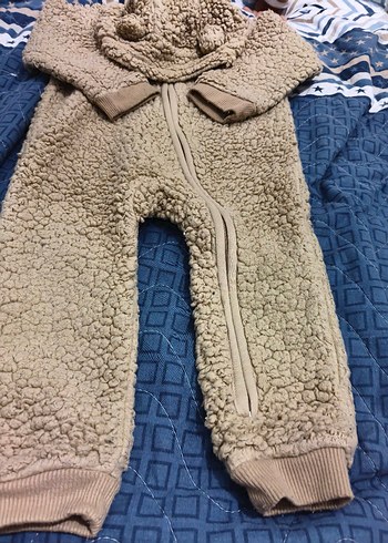 Kahverengi Erkek Bebek Kapüşonlu Tulum - Görsel 4