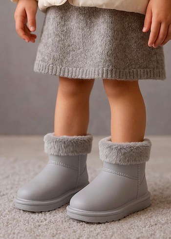 Kız Çocuk Bej Kürklü Bot - Görsel 4