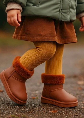 Kız Çocuk Bej Kürklü Bot - Görsel 3