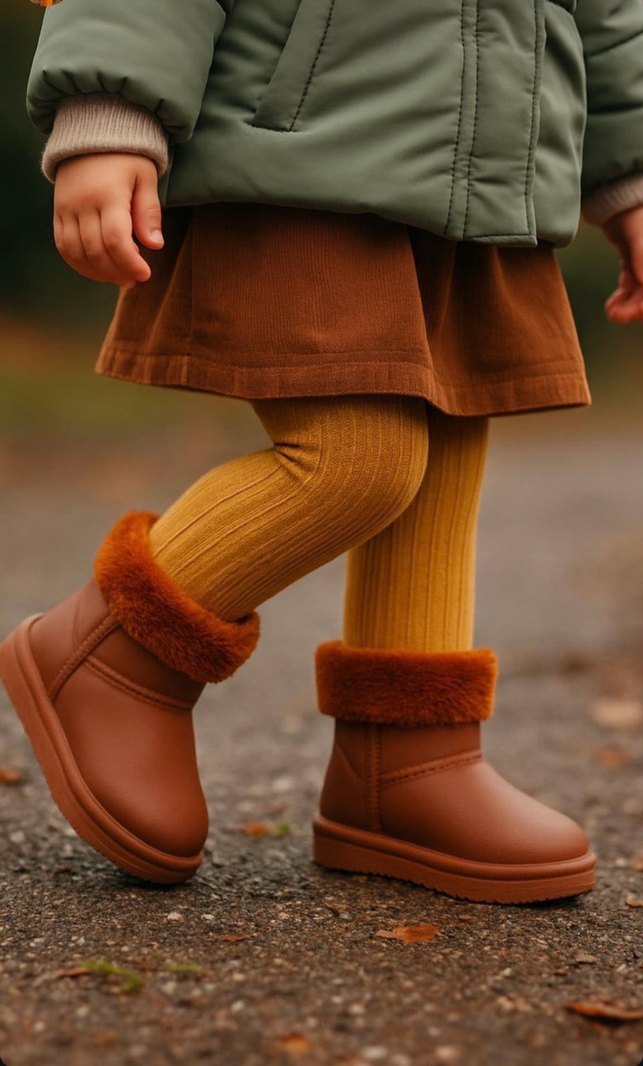 Kız Çocuk Bej Kürklü Bot - Görsel 3