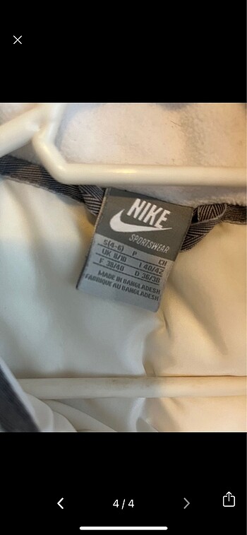 m Beden beyaz Renk Nike Beyaz Şişme Yelek