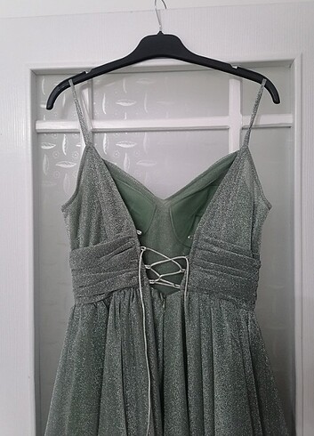 Tasarımcı Su yeşili abiye elbise 
