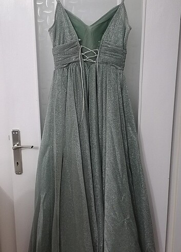 40 Beden Su yeşili abiye elbise 