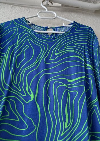 LC Waikiki Uzun Mavi Batik Desenli Bohem Elbise