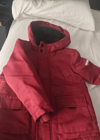 bordo Erkek Çocuk Düğmeli mont - Görsel 2