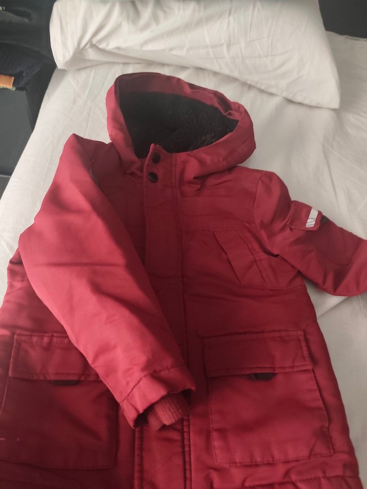 bordo Erkek Çocuk Düğmeli mont - Görsel 2