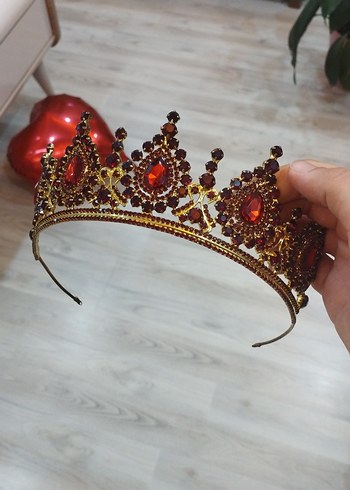 Bordo Taşlı Bohem Taç