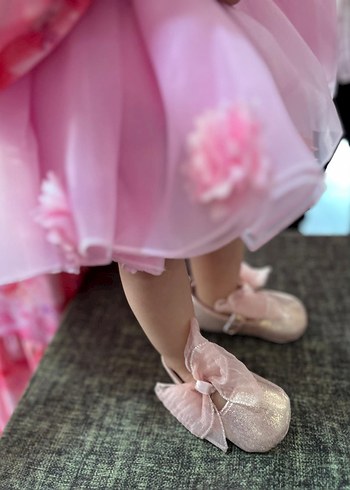 Pembe Fiyonklu Kız Çocuk Elbisesi - Görsel 5