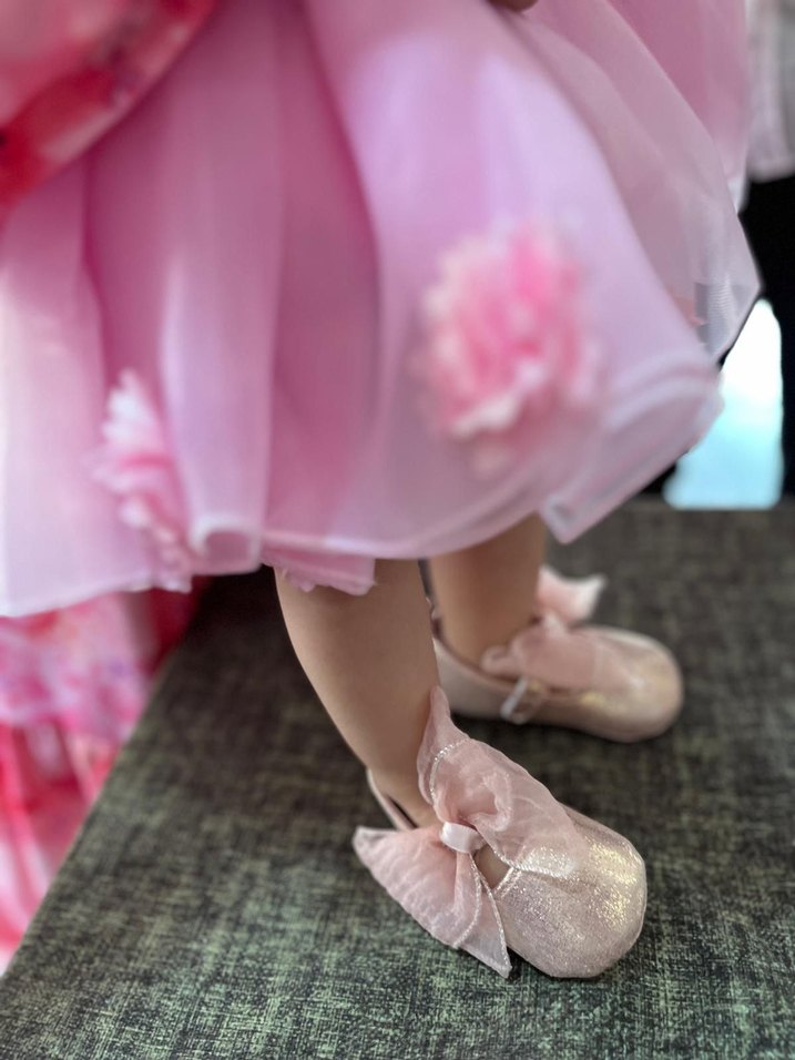 Pembe Fiyonklu Kız Çocuk Elbisesi - Görsel 5